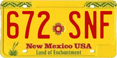 NM license plate 672SNF