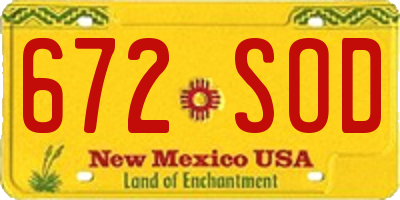 NM license plate 672SOD