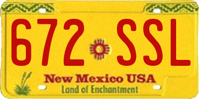 NM license plate 672SSL