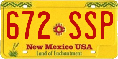 NM license plate 672SSP
