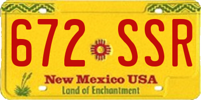 NM license plate 672SSR
