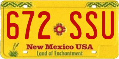NM license plate 672SSU