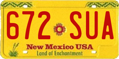 NM license plate 672SUA