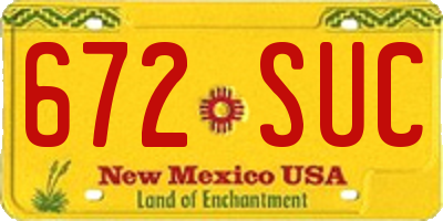 NM license plate 672SUC