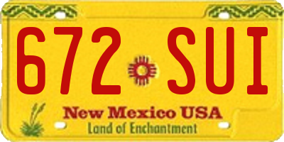 NM license plate 672SUI
