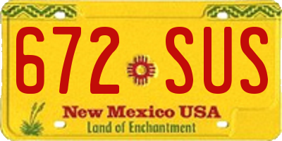 NM license plate 672SUS