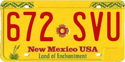 NM license plate 672SVU