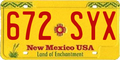 NM license plate 672SYX