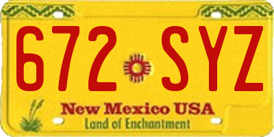 NM license plate 672SYZ