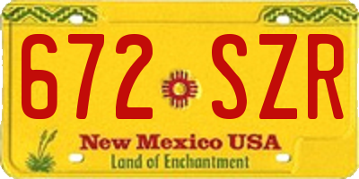 NM license plate 672SZR