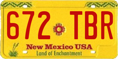 NM license plate 672TBR