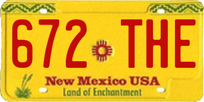 NM license plate 672THE