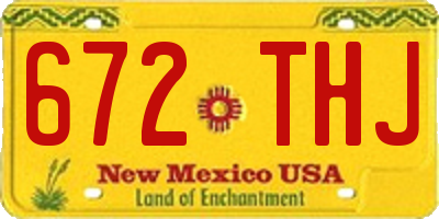 NM license plate 672THJ