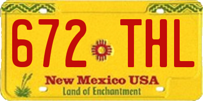 NM license plate 672THL