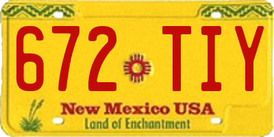 NM license plate 672TIY