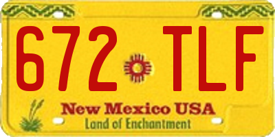 NM license plate 672TLF