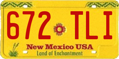 NM license plate 672TLI
