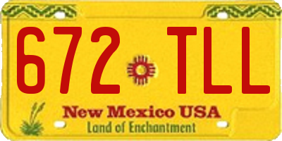 NM license plate 672TLL