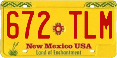 NM license plate 672TLM
