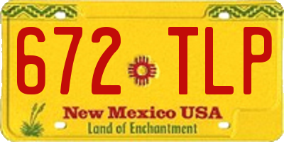 NM license plate 672TLP