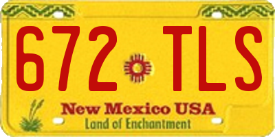 NM license plate 672TLS