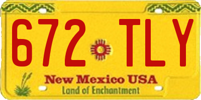 NM license plate 672TLY