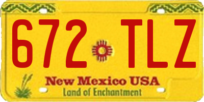 NM license plate 672TLZ