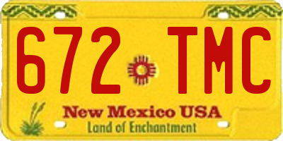 NM license plate 672TMC