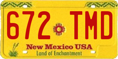 NM license plate 672TMD