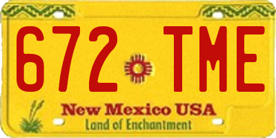 NM license plate 672TME