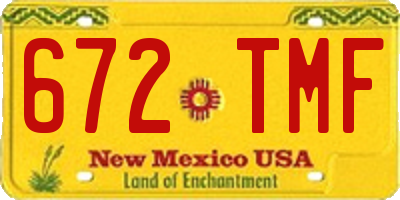 NM license plate 672TMF