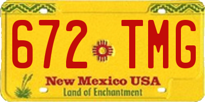 NM license plate 672TMG