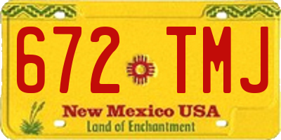 NM license plate 672TMJ