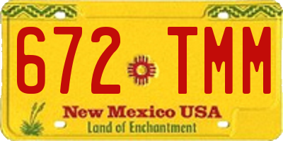 NM license plate 672TMM