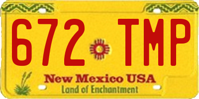 NM license plate 672TMP