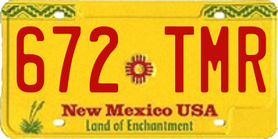 NM license plate 672TMR