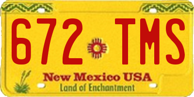 NM license plate 672TMS