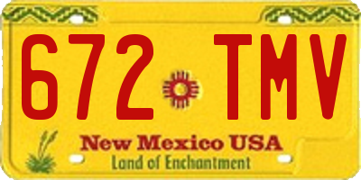 NM license plate 672TMV