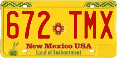 NM license plate 672TMX
