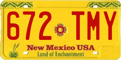 NM license plate 672TMY