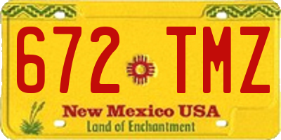 NM license plate 672TMZ