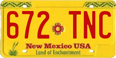 NM license plate 672TNC