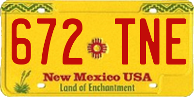 NM license plate 672TNE