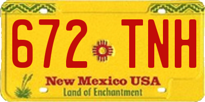 NM license plate 672TNH
