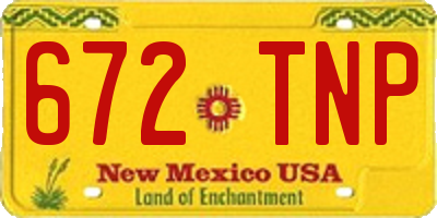 NM license plate 672TNP