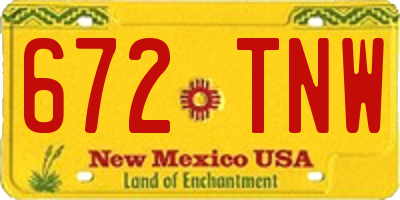 NM license plate 672TNW