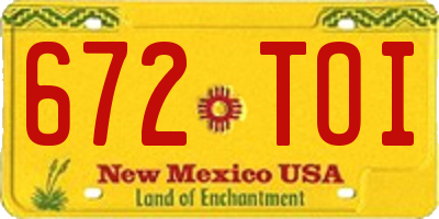 NM license plate 672TOI
