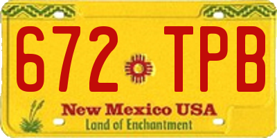 NM license plate 672TPB