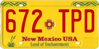 NM license plate 672TPD