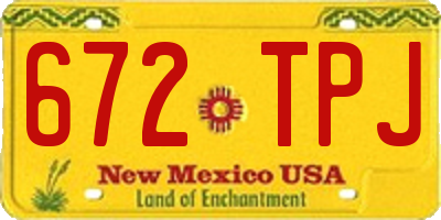 NM license plate 672TPJ